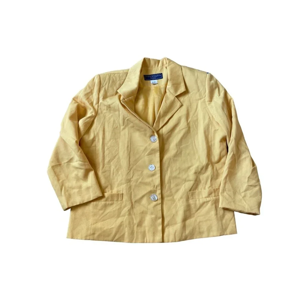 Vintage‎ Norton McNaughton Women's Yellow Blazer Size 12P Button Down Office